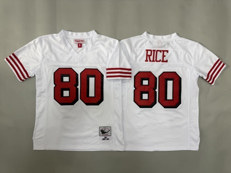 Youth San Francisco 49ers #80 Rice White Throwback Limited Nike NFL Jersey 02->youth nfl jersey->Youth Jersey